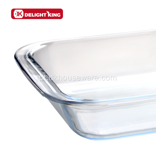 Prato de assadeira oval de borosilicato de vidro personalizado